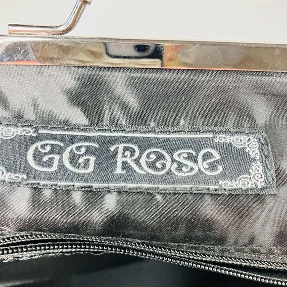 GG ROSE Red & Black Tapestry Patent Leather Shoulder Bag - Picture 8 of 8
